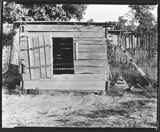 [Wooden Chicken Coop on Floyd Burroughs' Farm, Hale County, Alabama]