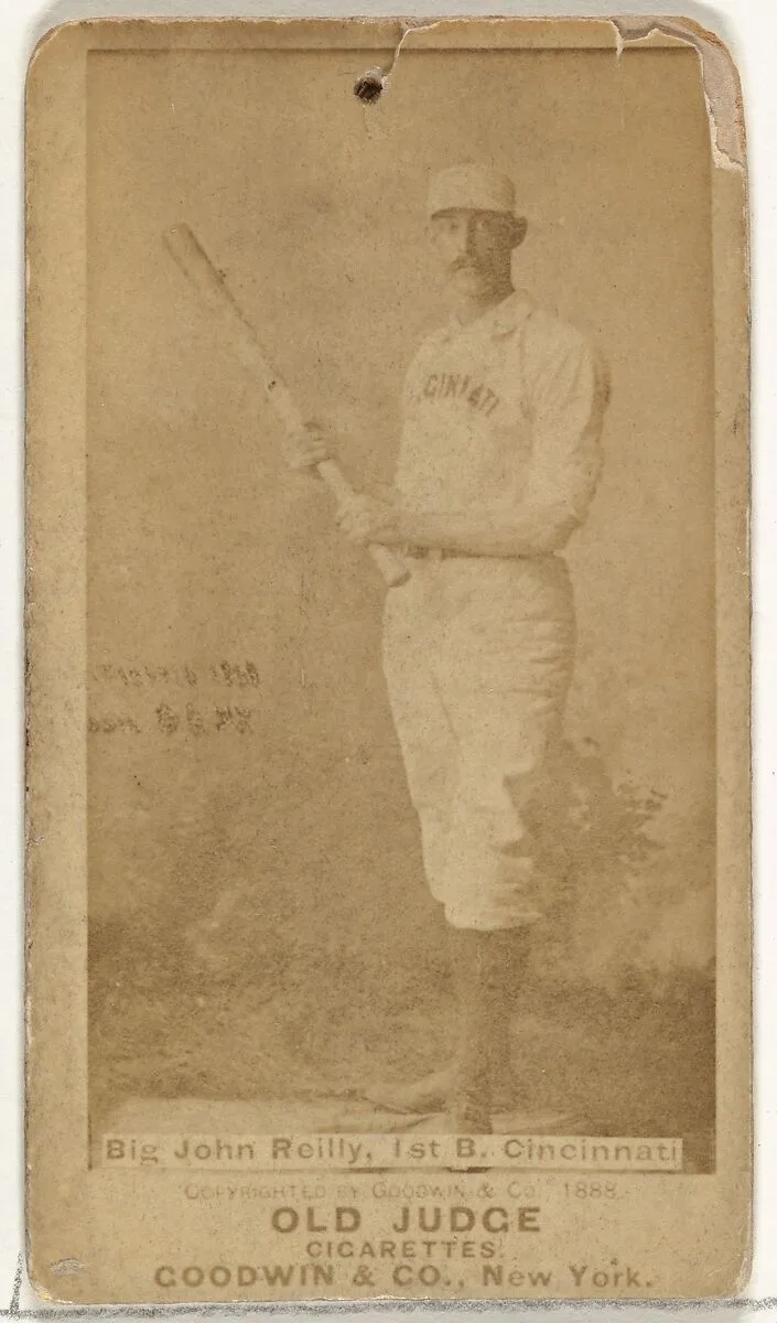 John Good "Long John" Reilly, 1st Base, Cincinnati, from the Old Judge series (N172) for Old Judge Cigarettes — Goodwin & Company