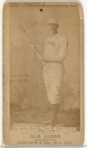 John Good "Long John" Reilly, 1st Base, Cincinnati, from the Old Judge series (N172) for Old Judge Cigarettes