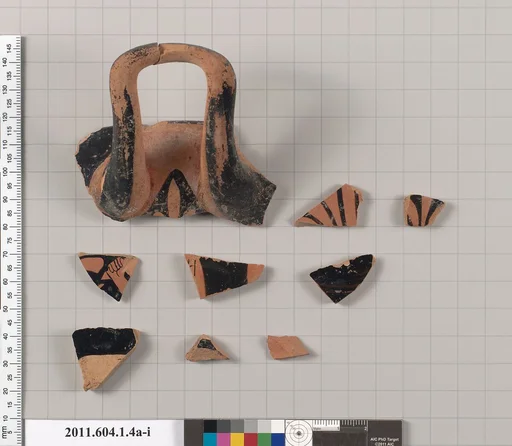 Terracotta fragments of a kylix (drinking cup)