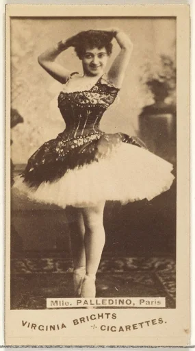 Mlle. Palledino, Paris, from the Actors and Actresses series (N45, Type 1) for Virginia Brights Cigarettes