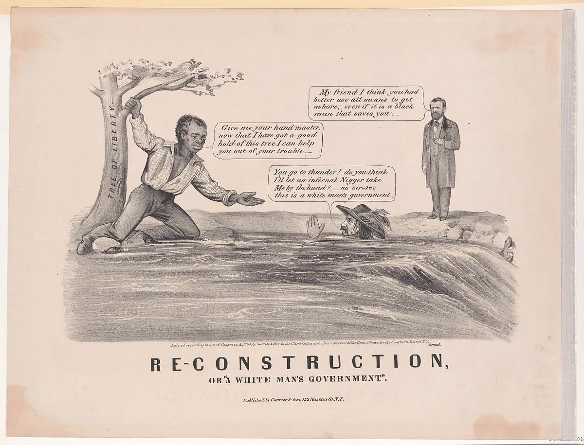 Re-Construction, or "A White Man's Govenment" — Currier & Ives|Ulysses S. Grant