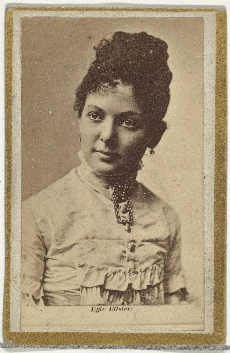 Effie Ellster, from the Actresses and Celebrities series (N60, Type 2) promoting Little Beauties Cigarettes for Allen & Ginter brand tobacco products — Allen & Ginter