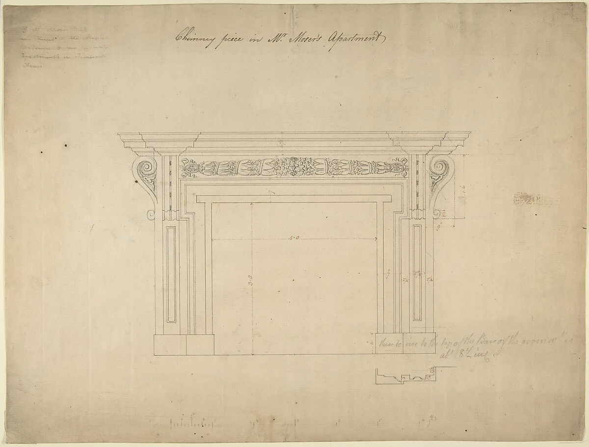Design for a Chimneypiece for Somerset House, Strand, London — Sir William Chambers