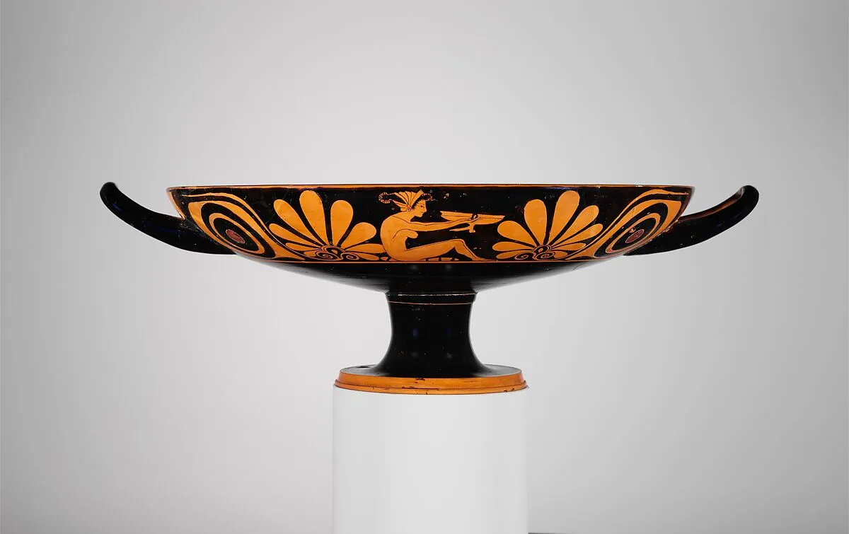 Terracotta kylix (drinking cup) — Palmette Eye-cups