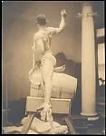 [Male Model Posed in Saddle for Anna Huntington's "Torch Bearers"]