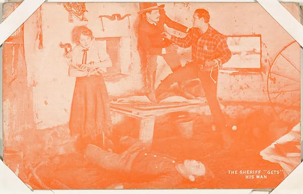 The sheriff "gets" his man from Western Stars or Scenes Exhibit Cards series (W412) — Unknown