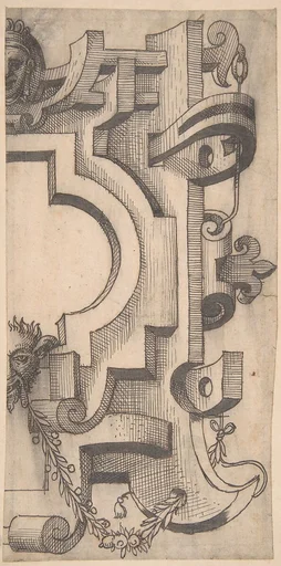 Right Half of a Strapwork Cartouche