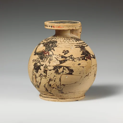 Terracotta aryballos (oil flask)