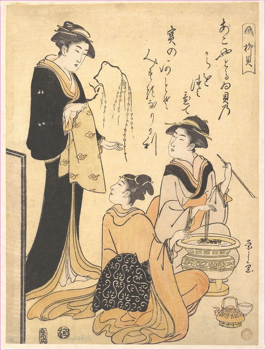 鳥文斎栄之画 「柳貝」|The Willow Shell (Yanagi-kai), from an Untitled Set of Beauty Prints on the Theme of Shells — Chōbunsai Eishi