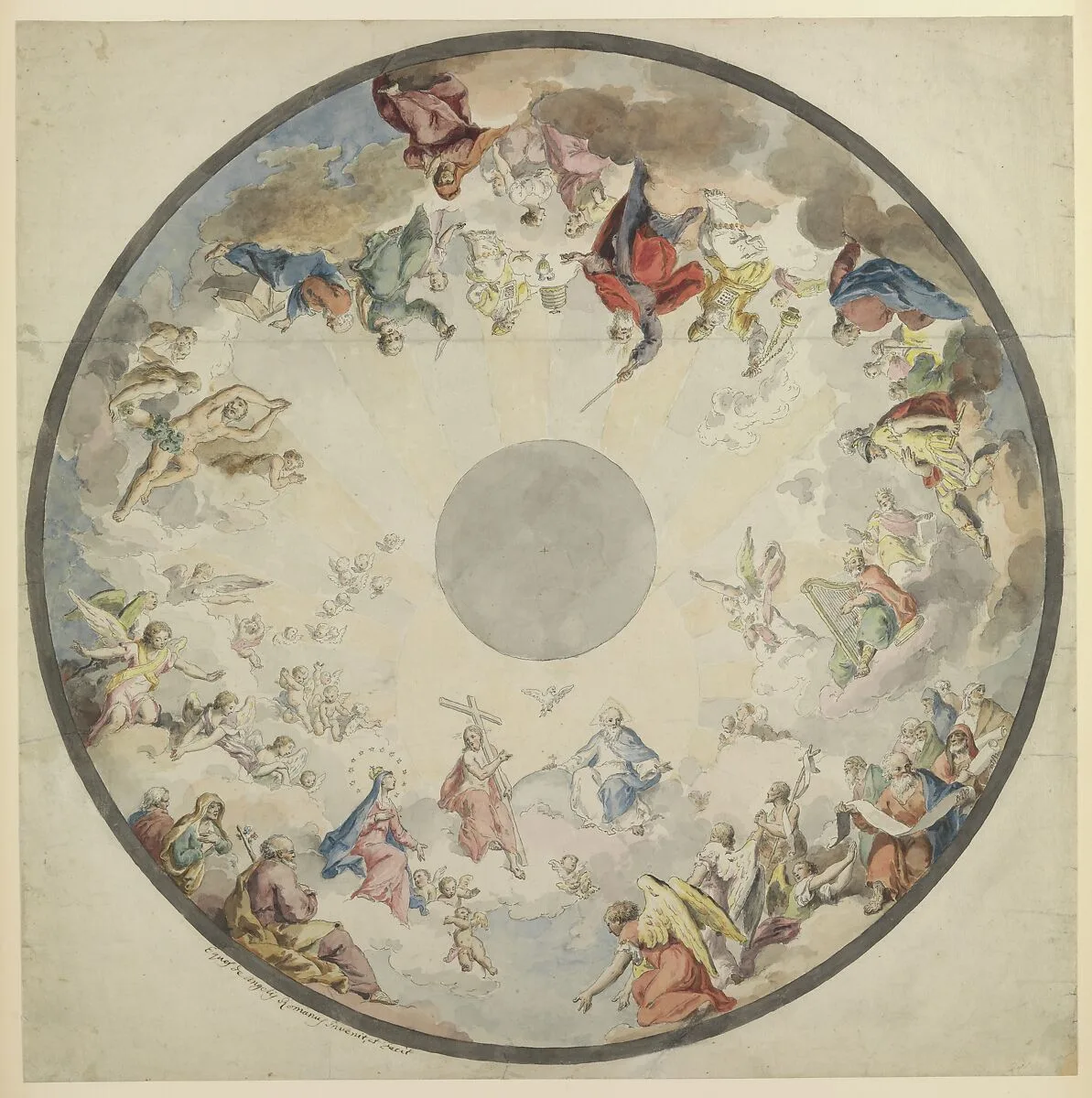 Design for a Cupola with Old and New Testament Figures — Pietro de Angelis|Domenico de Angelis