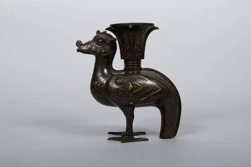 清中期 銅錯金銀天雞尊|Vessel in the Form of a Heavenly Rooster