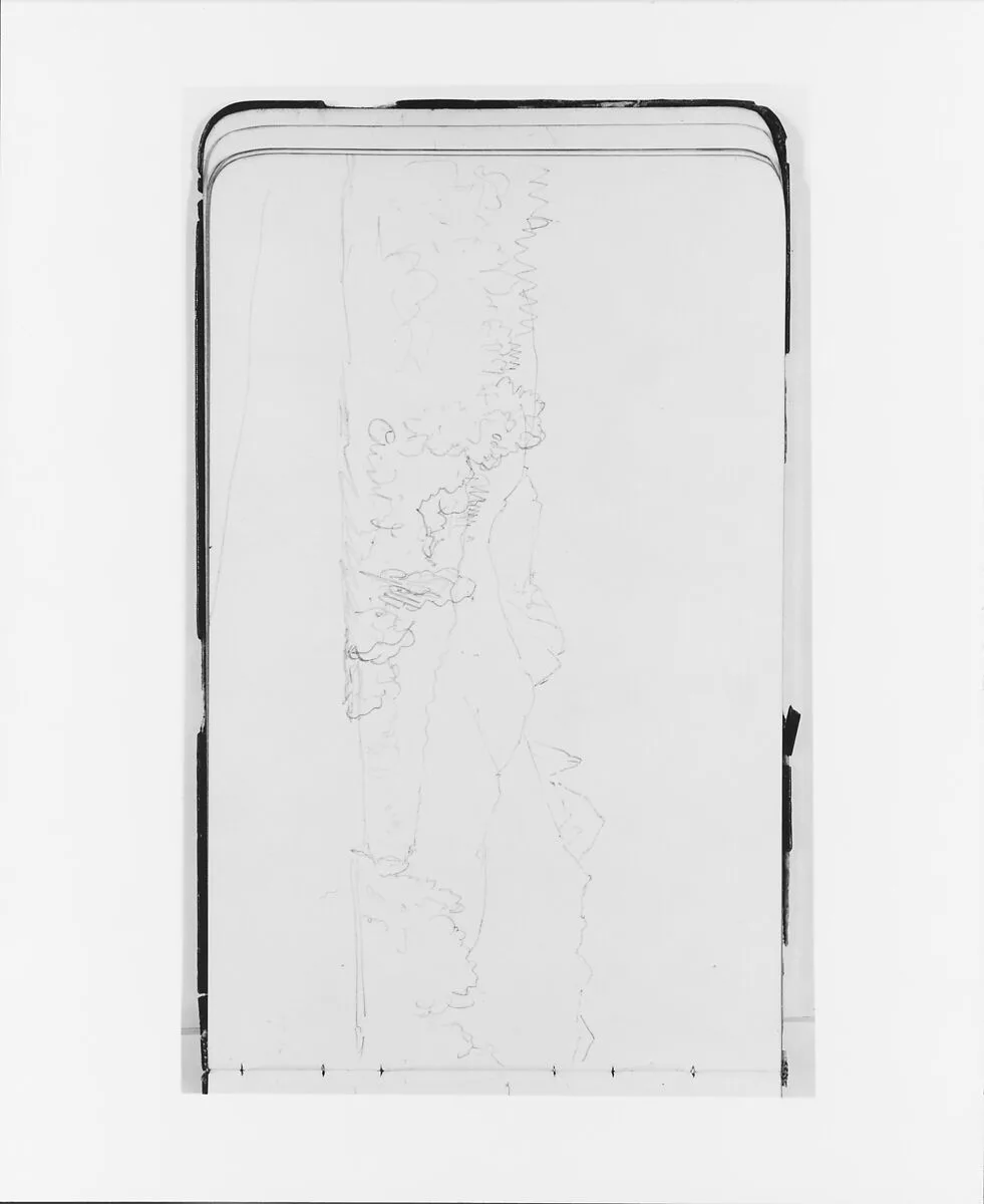Sketch of a Mountain Landscape (from Sketchbook) — Albert Bierstadt