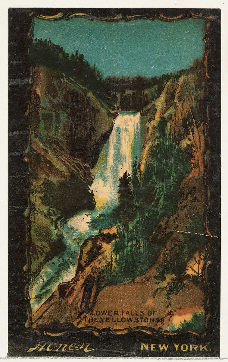 Lower Falls of the Yellowstones, from the Transparencies series (N137) issued by W. Duke, Sons & Co. to promote Honest Long Cut Tobacco — W. Duke, Sons & Co.