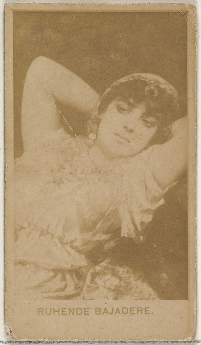 Ruhende Bajadere, from the Actors and Actresses series (N45, Type 8) for Virginia Brights Cigarettes — Allen & Ginter