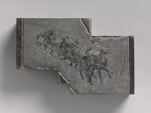 The Portage Sleigh on a Lumber Road, for "Antoine's Moose-Yard," for "Harper's New Monthly Magazine," October 1890