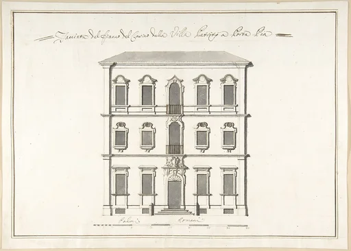 Design of the Side Elevation for the Casino of the Villa Patritj [Patritii] at Porta Pia