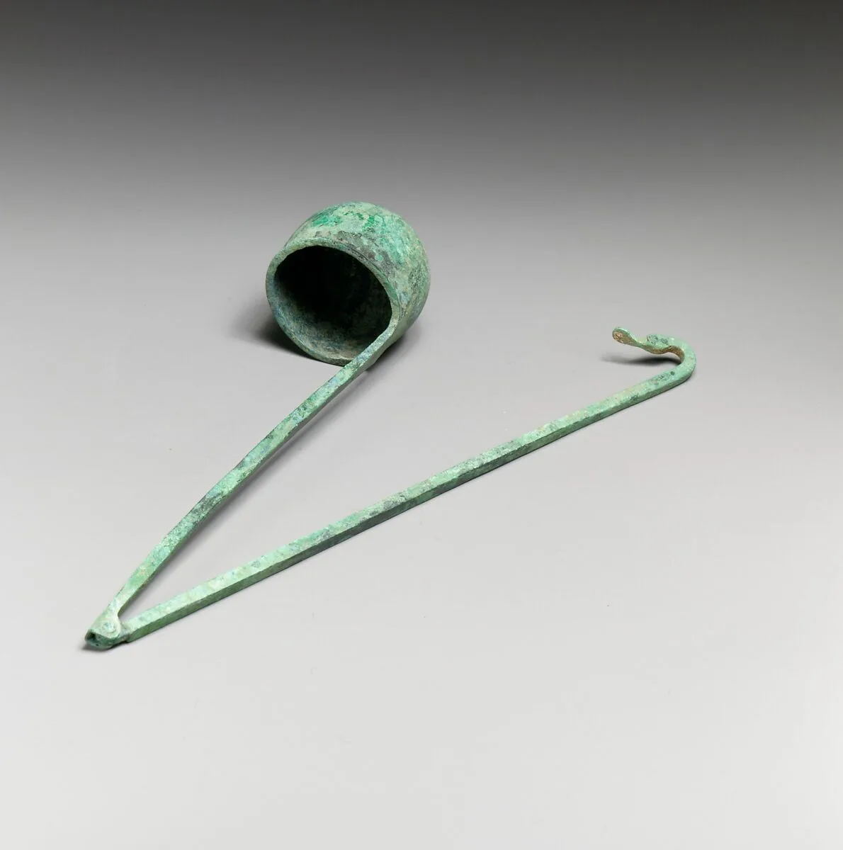 Bronze kyathos (ladle) terminating in a duck's head — Unknown