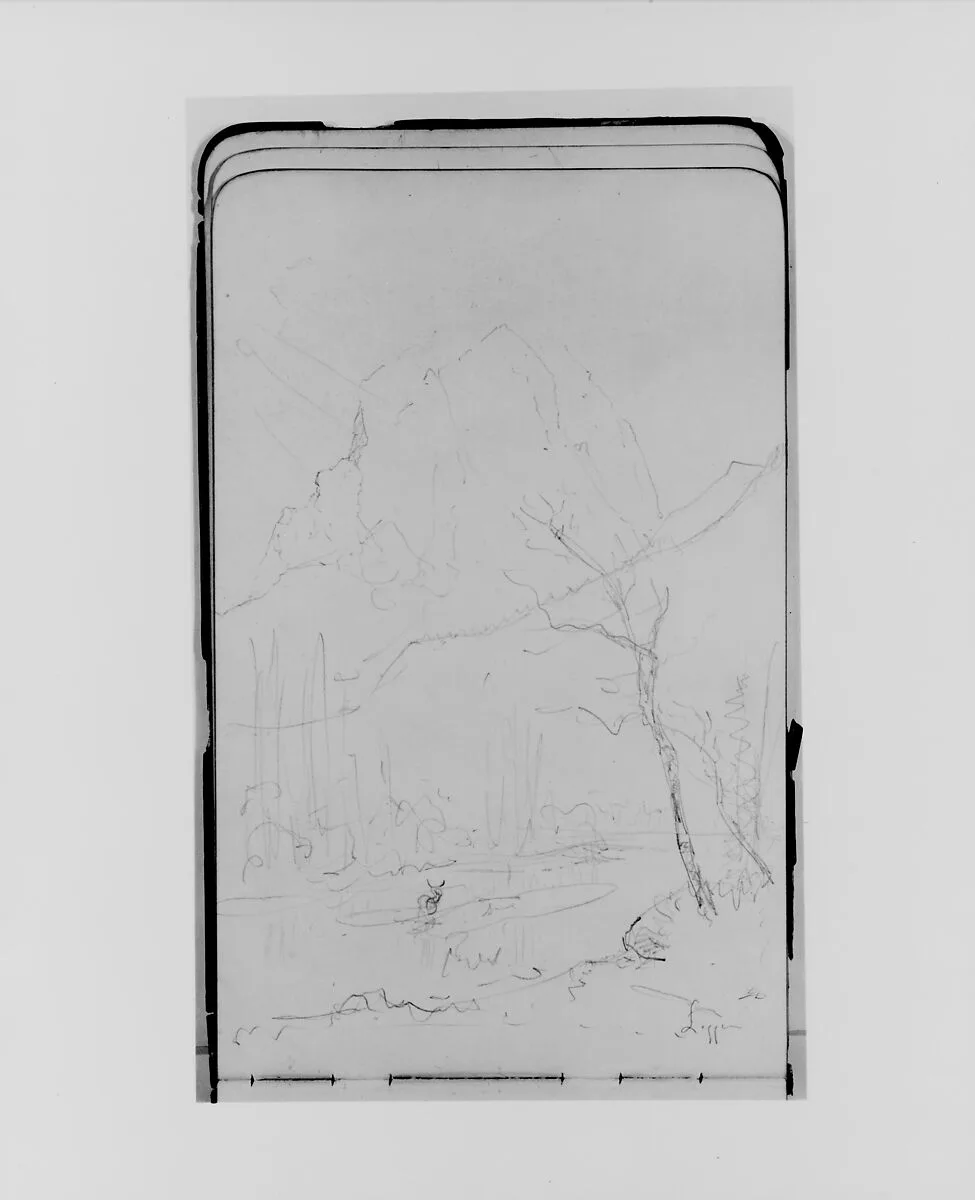 Canadian Mountain Scene (from Sketchbook) — Albert Bierstadt