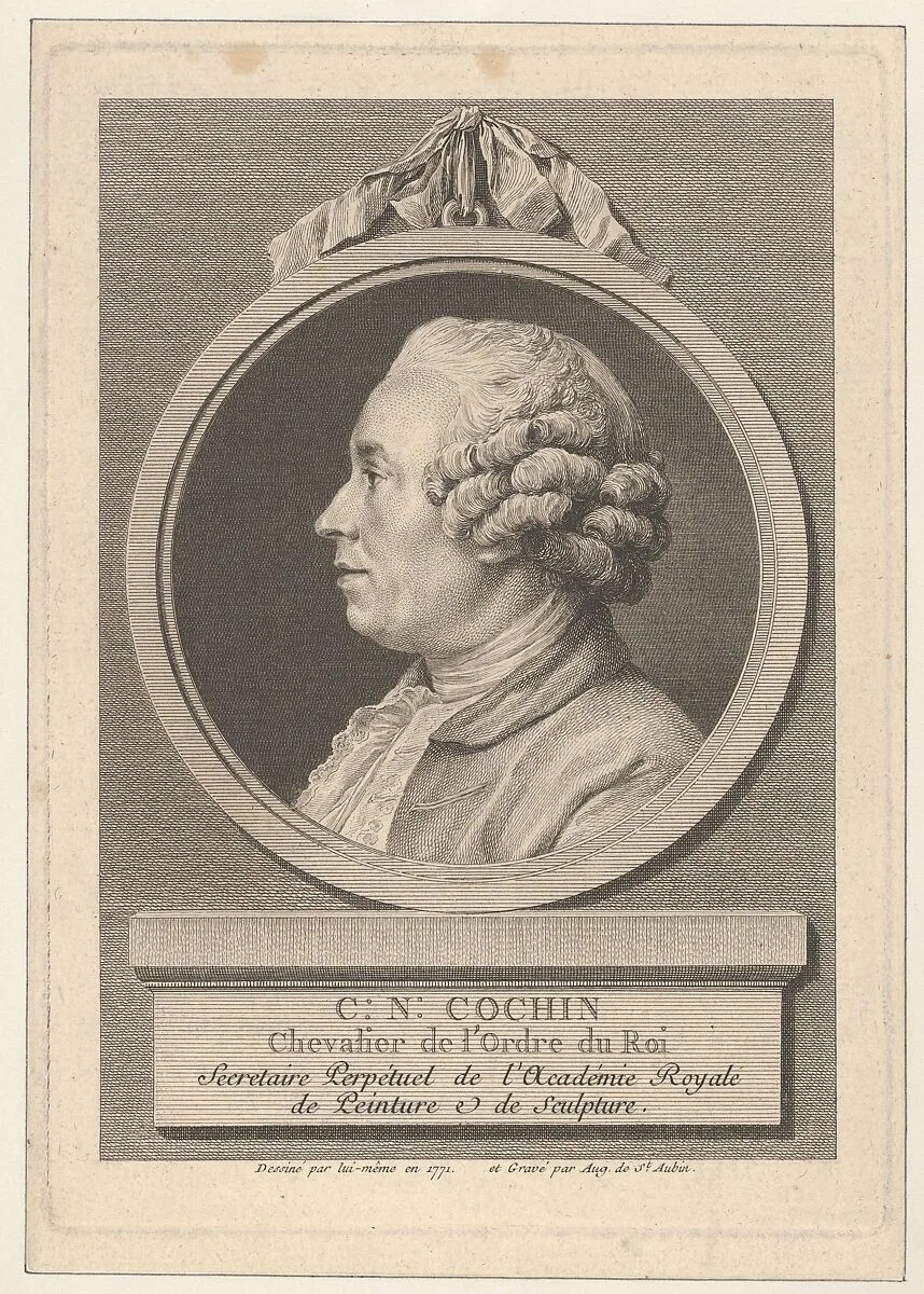 Portrait of Charles-Nicolas Cochin II — Augustin de Saint-Aubin|Charles Nicolas Cochin II|Charles Nicolas Cochin II