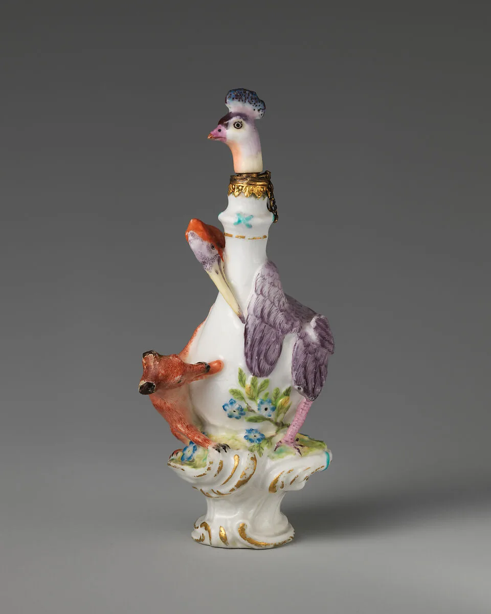 Fox and stork in a group — Chelsea Porcelain Manufactory