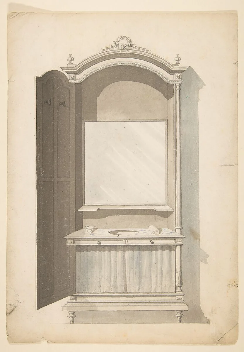Design for a Sink and Vanity — Anonymous, French, 19th century
