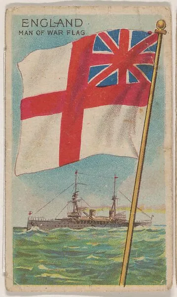 England, Man of War Flag, bakery card from the Flags series (D34), issued by the Weber Baking Company — Weber Baking Company