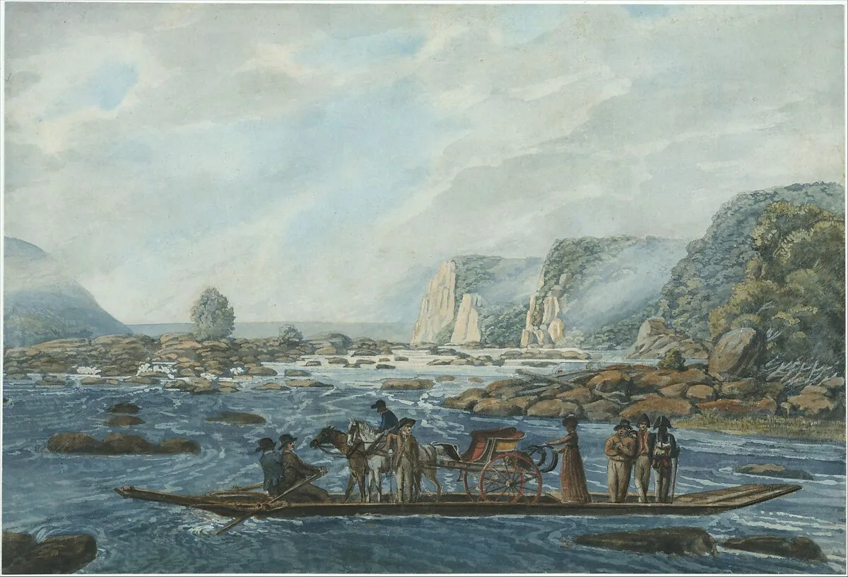 A Ferry Scene on the Susquehanna at Wright's Ferry, near Havre de Grace — Pavel Petrovich Svinin