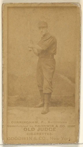 Cunningham, Pitcher, Baltimore Orioles, from the Old Judge series (N172) for Old Judge Cigarettes