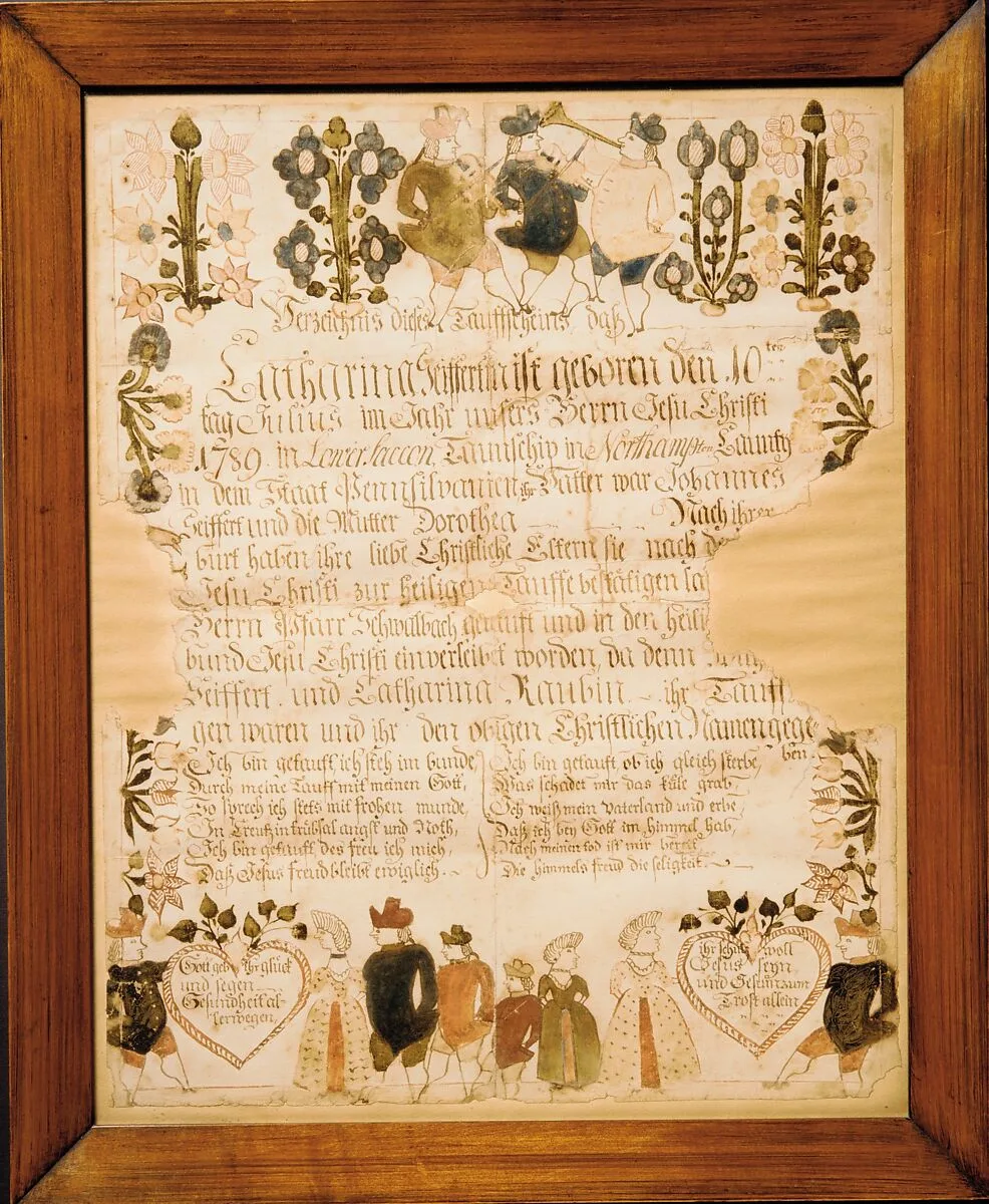 Birth and Baptismal Certificate — Unknown