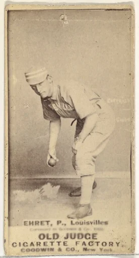 Philip Sydney "Red" Ehret, Pitcher, Louisville Colonels, from the Old Judge series (N172) for Old Judge Cigarettes