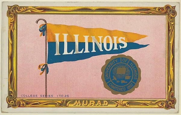 University of Illinois, version two, part of the College Series cabinet cards (T6) — Murad Cigarettes