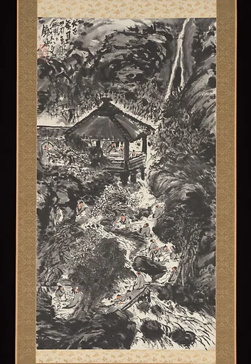 富岡鉄斎筆 「蘭亭脩禊図」|Poetry Gathering at the Orchid Pavilion (Lanting)