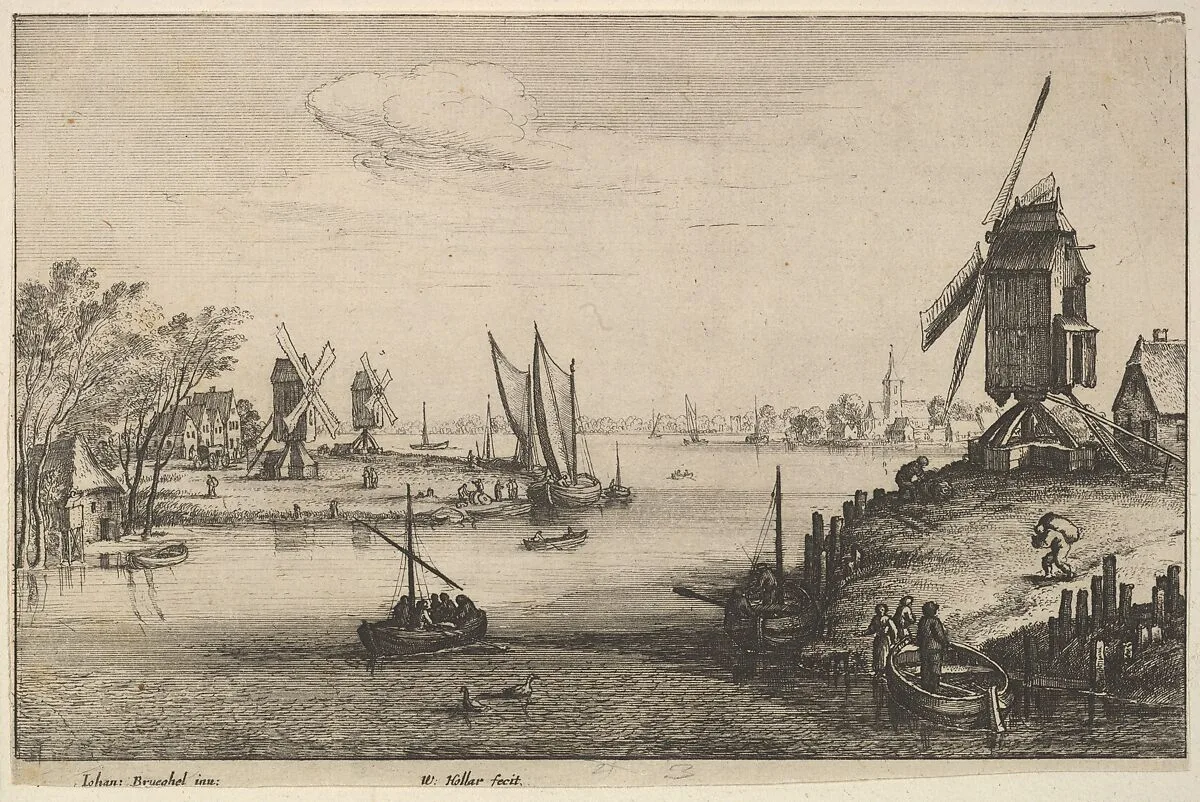 The Three Windmills — Jan Brueghel the Elder|Wenceslaus Hollar