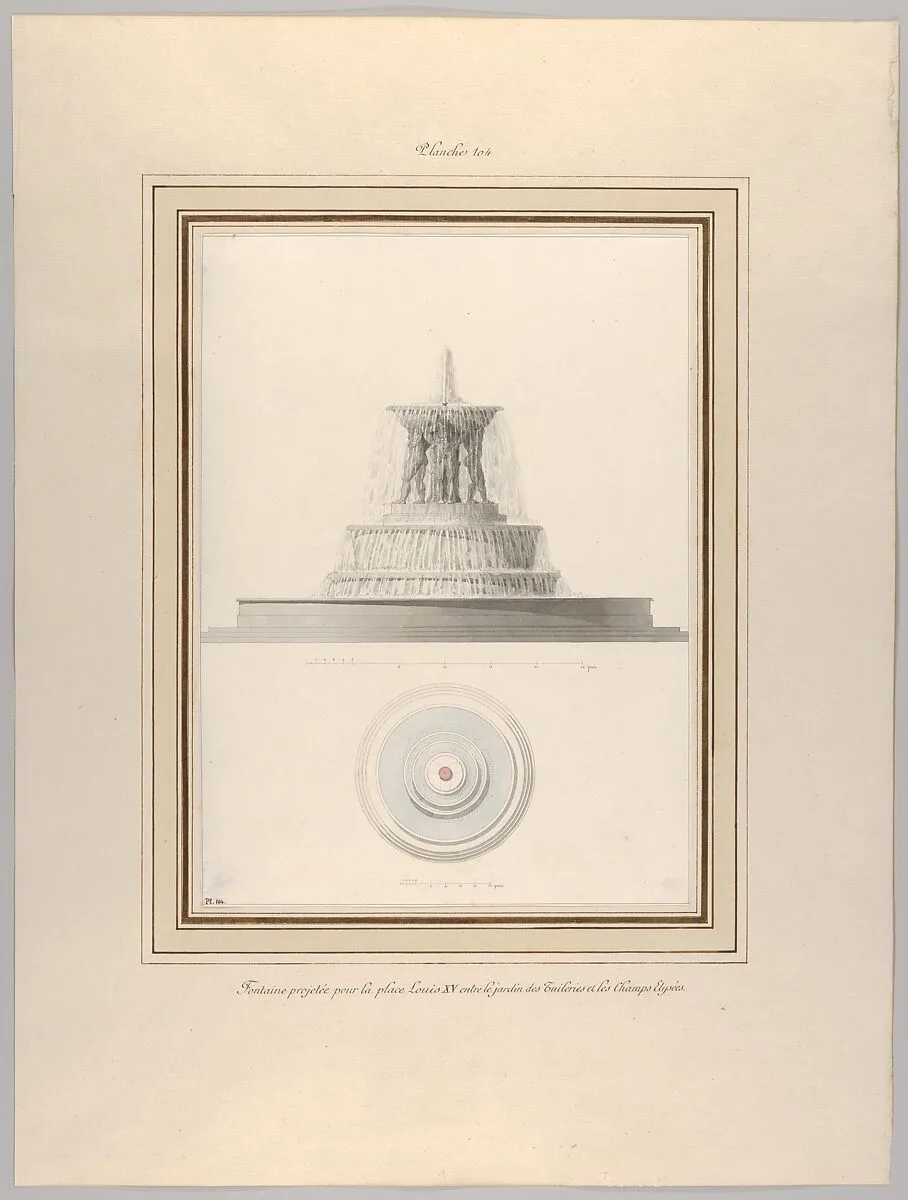 Project for a Fountain for La Place Louis XV — Pierre François Léonard Fontaine