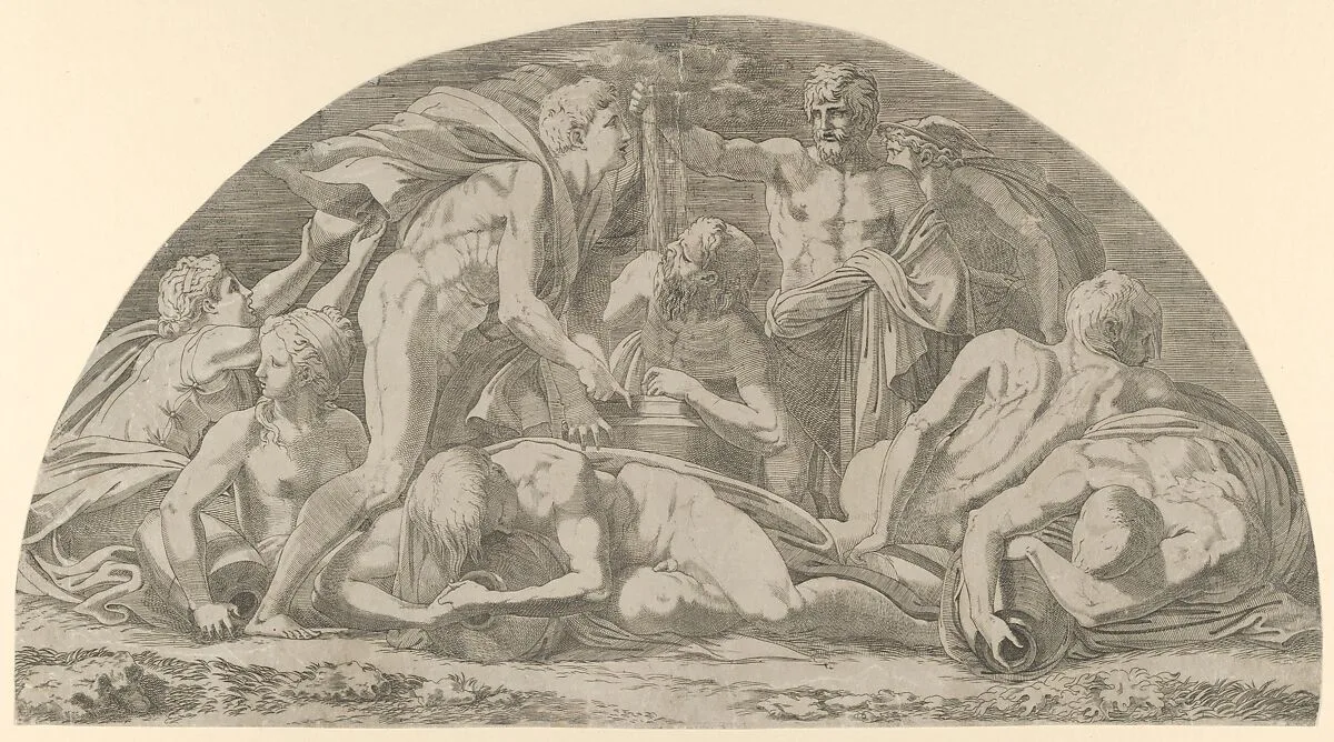 Jupiter Pressing the Stormclouds — Francesco Primaticcio|Léon Davent