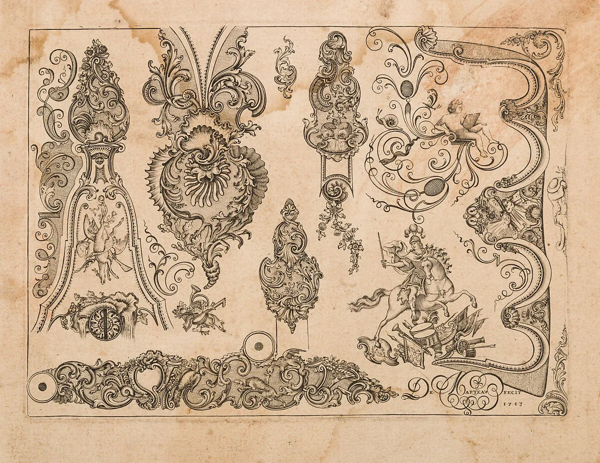 Plate Nine from Nouveavx Desseins D'Arquebvseries — Gilles Demarteau