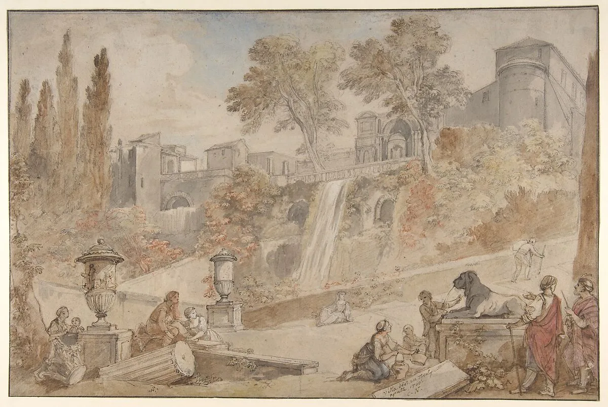 Gardens of the Villa d'Este at Tivoli — Charles Joseph Natoire
