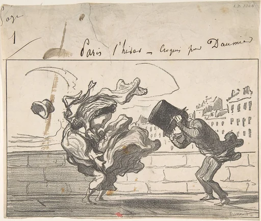 Un Coup de Vent non Prédit par Mathieu (de la Drôme), Plate 1 of Croquis d'Hiver