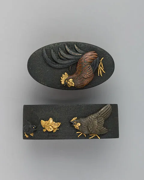 Sword-Hilt Collar and Pommel (Fuchigashira) — Unknown