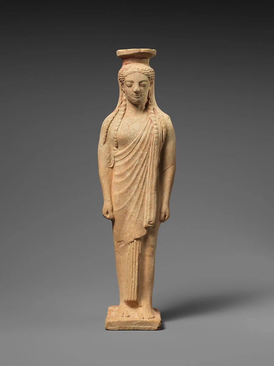 Terracotta alabastron (perfume vase) in the form of a woman — Unknown