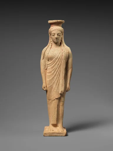Terracotta alabastron (perfume vase) in the form of a woman