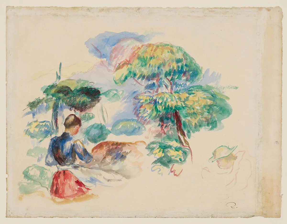 Landscape with a Girl — Auguste Renoir