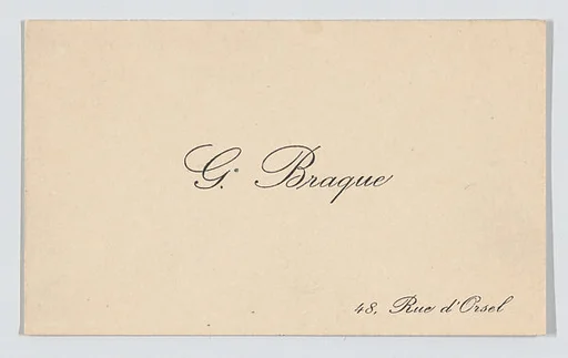 Georges Braque, calling card