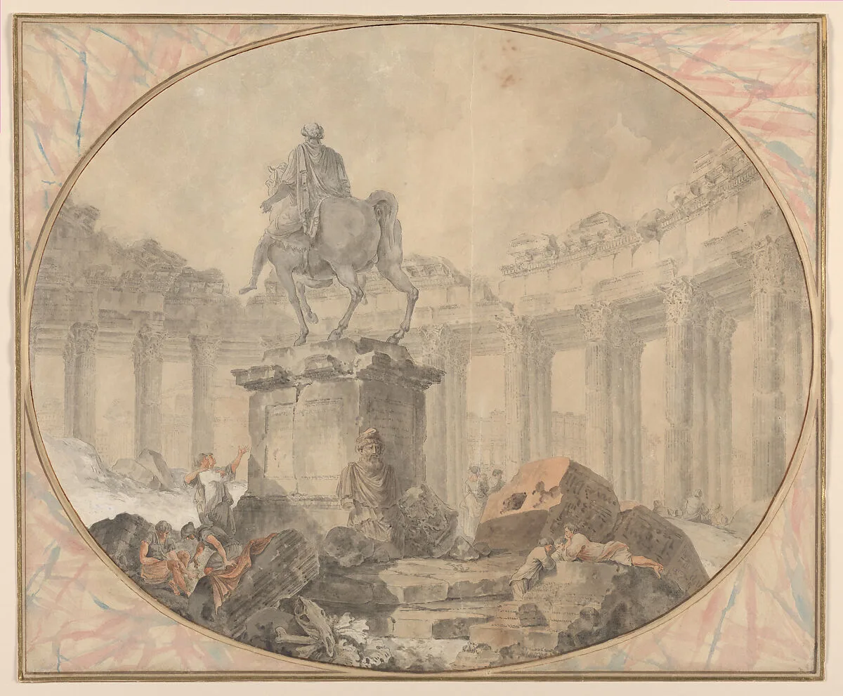 Equestrian Statue of Marcus Aurelius — Hubert Robert
