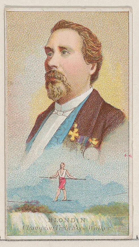 Blondin, Champion Tightrope Walker, from the Champions of Games and Sports series (N184, Type 2) issued by W.S. Kimball & Co. — W.S. Kimball & Co.