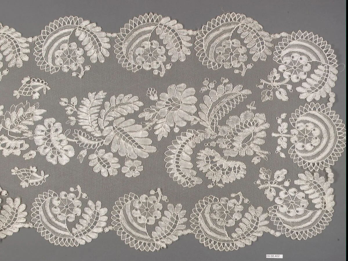 Silk bobbin lace scarf — Unknown