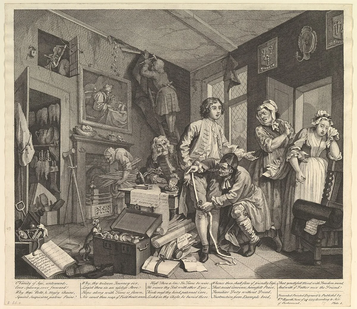 A Rake's Progress, Plate 1 — William Hogarth|Dr. John Hoadley