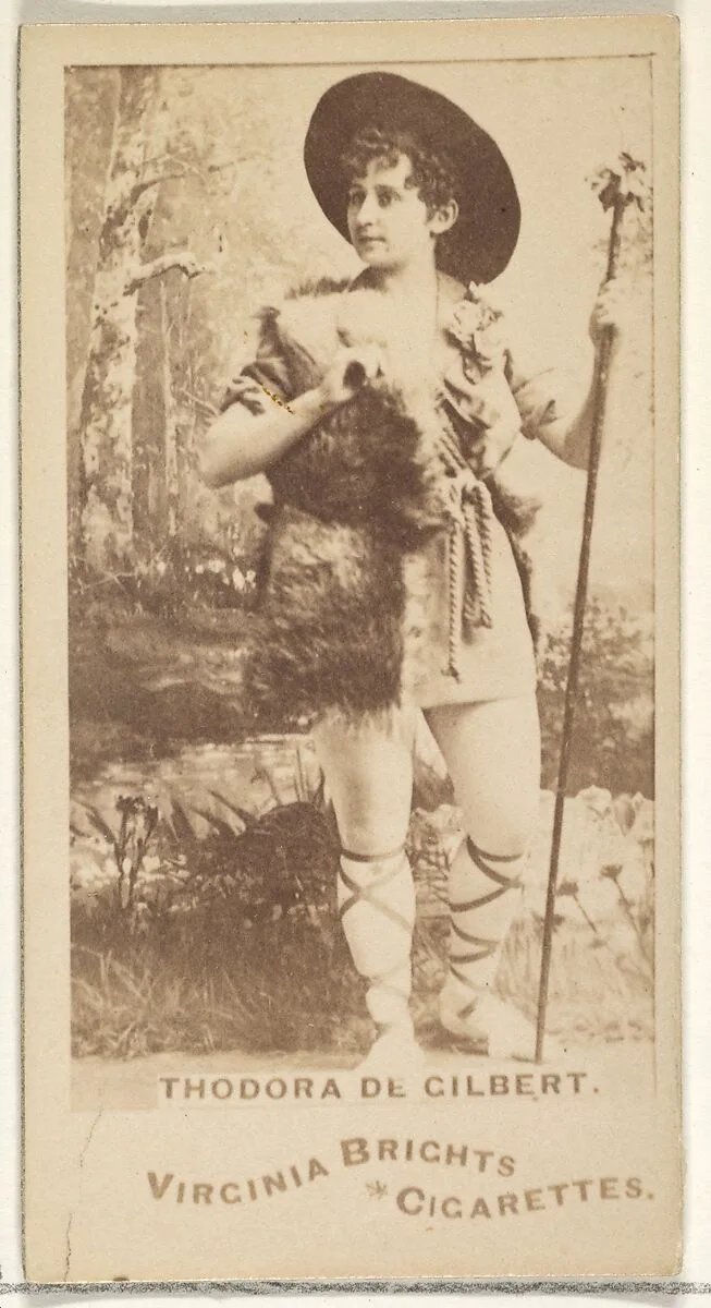 Theodora de Gilbert, from the Actors and Actresses series (N45, Type 1) for Virginia Brights Cigarettes — Allen & Ginter