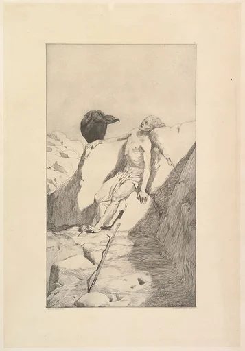 Sterbender Wanderer, from the series Radierte Skizzen